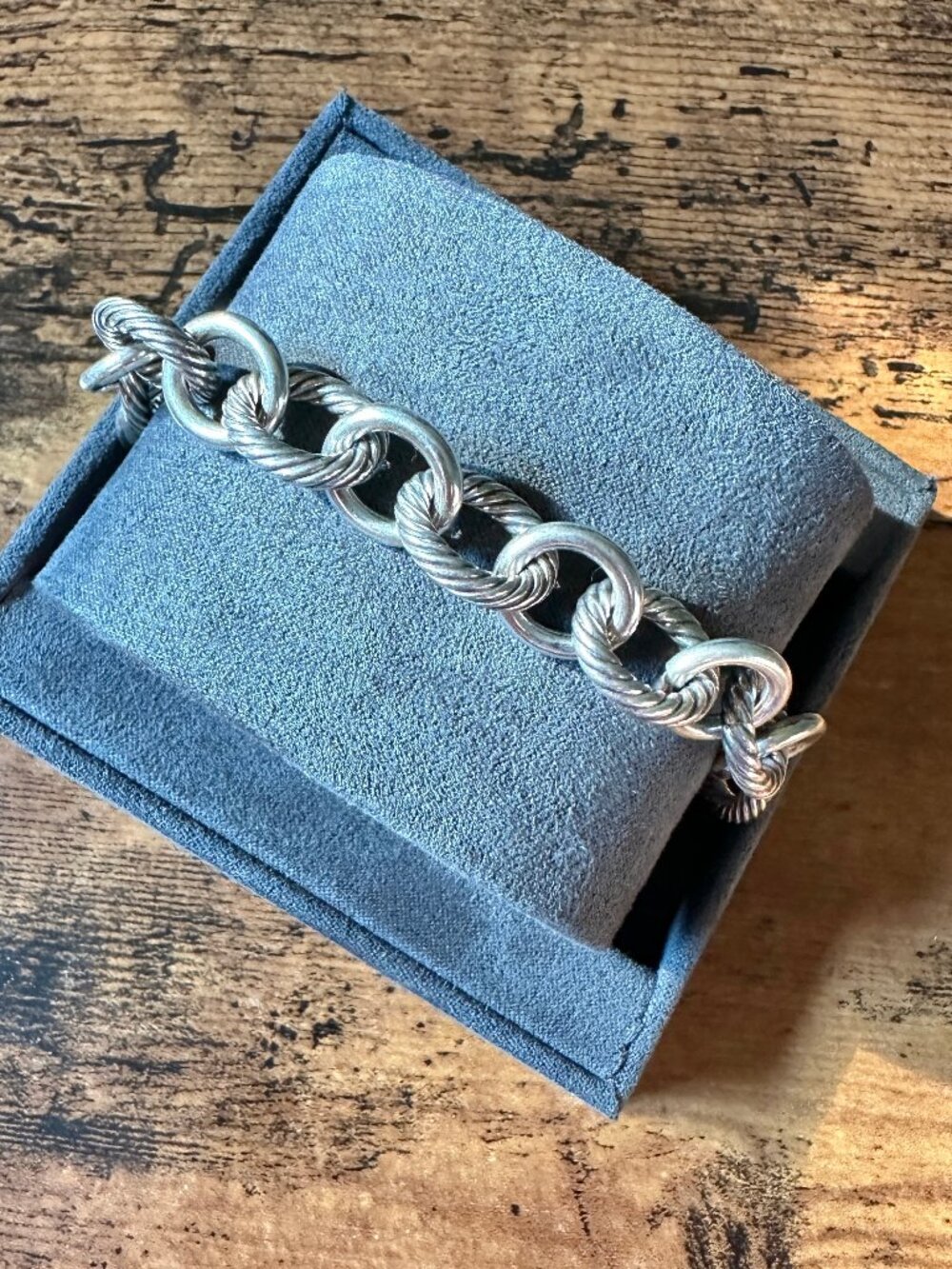 David Yurman Large Oval Link Chain Bracelet in Sterling Silver - 12mm - Sz XL